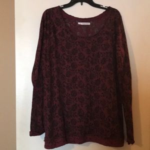 Burgundy burn out top
